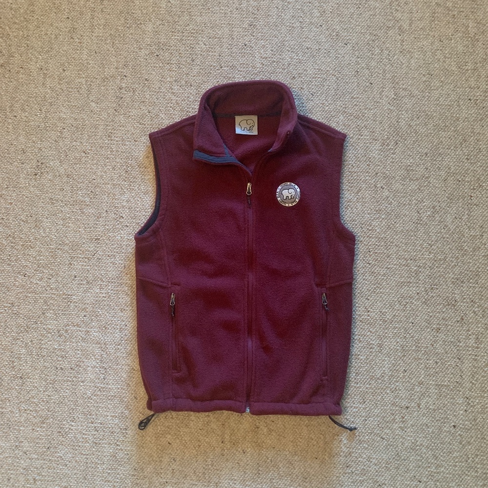 Ivory Ella Fleece Vest Maroon size small